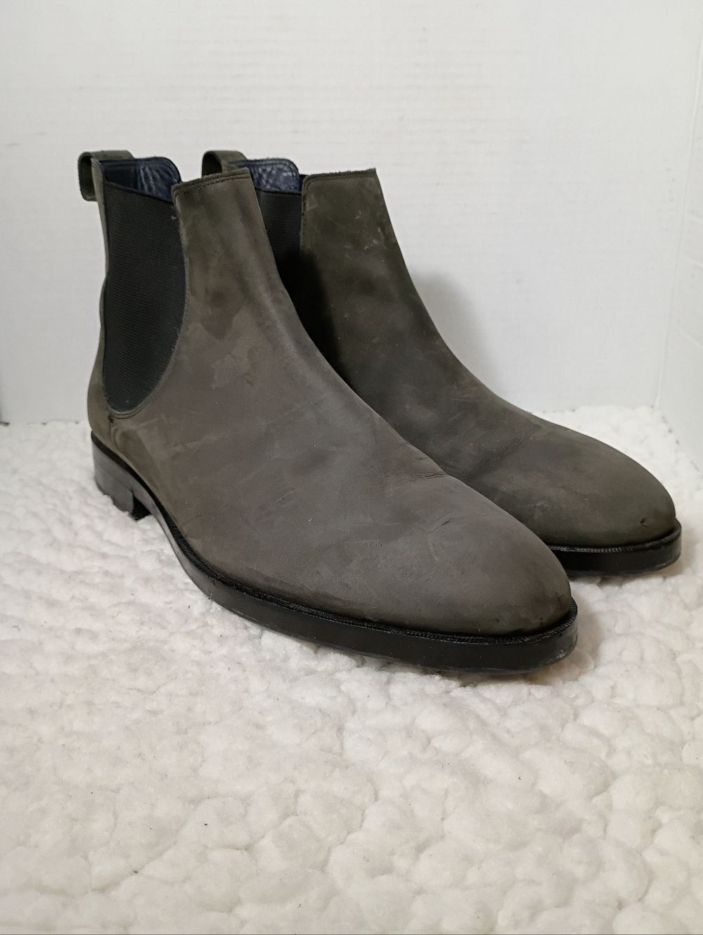 Cole Haan Grand OS Chelsea Boots Gray Nubuck Leather Mens 11M Pull On Waterproof